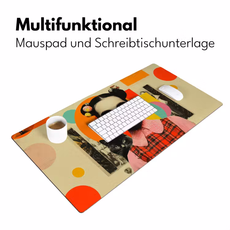 Meisje - Zonnebril - Kat - Retro Muismat XXL klein -ysfeer4_duits
