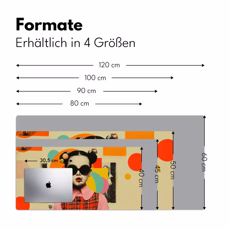 Meisje - Zonnebril - Kat - Retro Muismat XXL klein -ysfeer5_duits