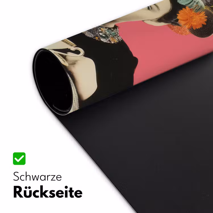 Meisje - Kopje - Bloemen - Roze Muismat XXL klein -ysfeer2_duits