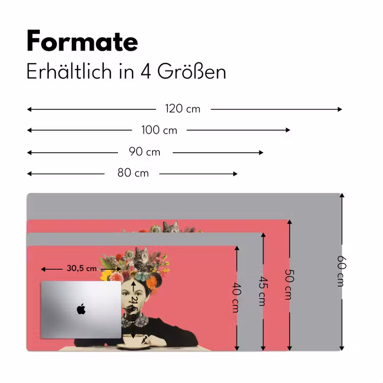 Meisje - Kopje - Bloemen - Roze Muismat XXL klein -ysfeer5_duits