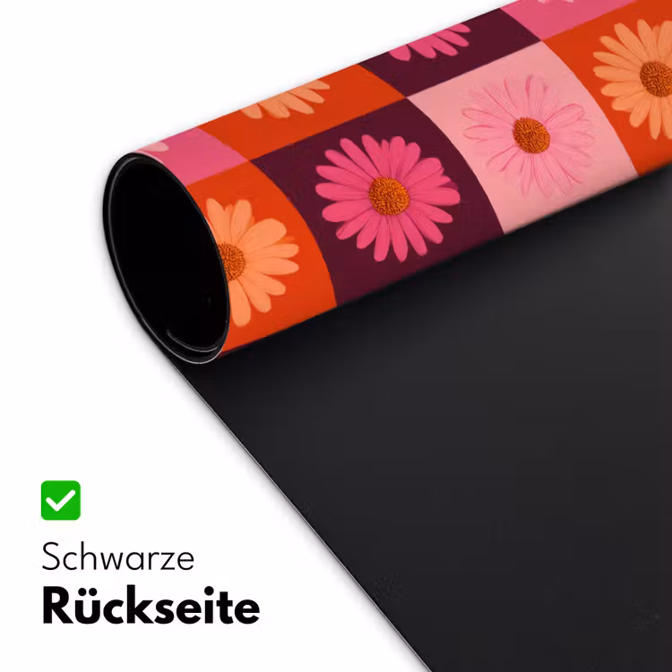 Madeliefjes - Dambord - Retro - Roze - Oranje Muismat XXL klein 681 -ysfeer2_duits
