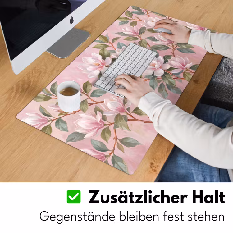 Magnolia's - Patroon - Roze Muismat XXL klein -ysfeer3_duits