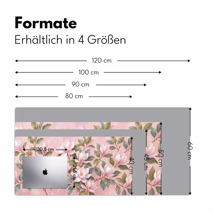 Magnolia's - Patroon - Roze Muismat XXL klein -ysfeer5_duits