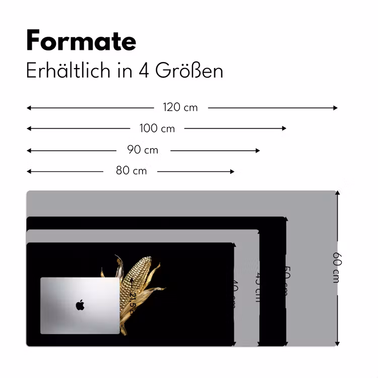 Mais - Eten - Goud - Zwart Muismat XXL klein -ysfeer5_duits