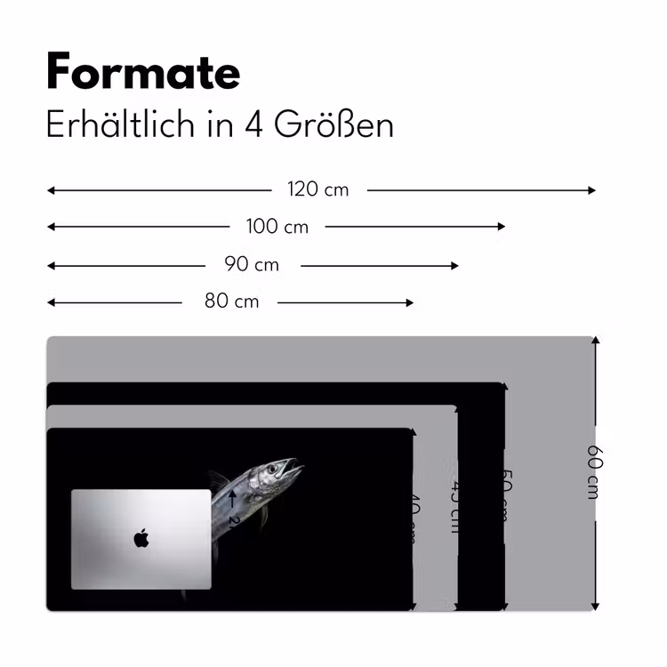 Makreel - Vis - Zwart Muismat XXL klein -ysfeer5_duits
