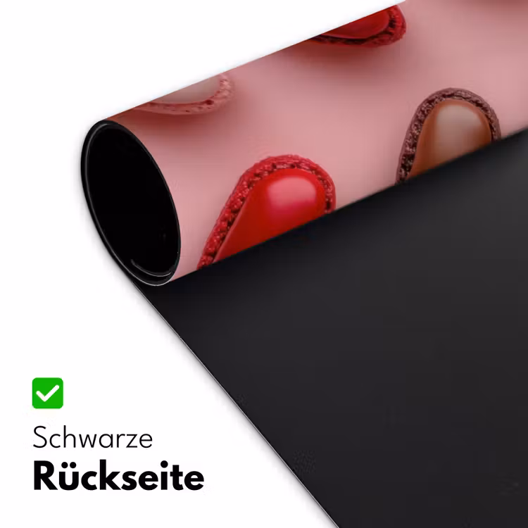 Macarons - Hartjes - Kleurrijk - Roze Muismat XXL klein -ysfeer2_duits