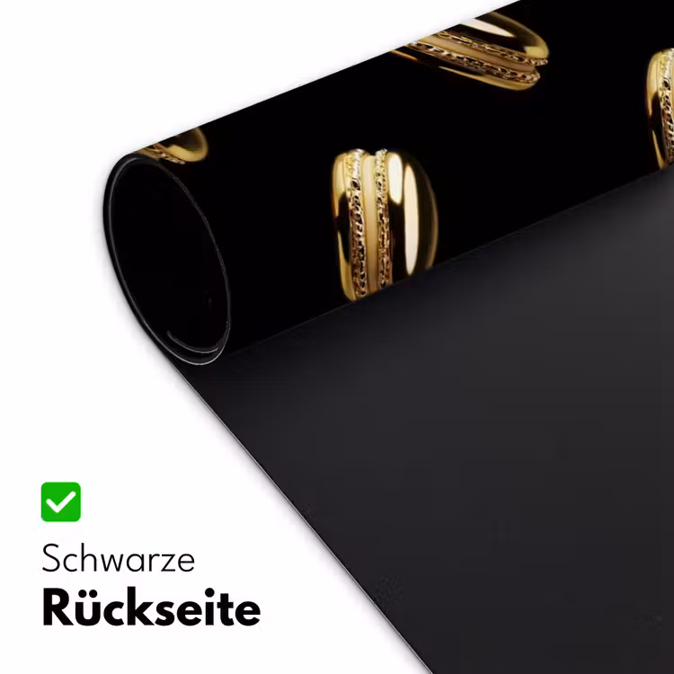 Macarons - Patroon - Goud - Zwart Muismat XXL klein -ysfeer2_duits