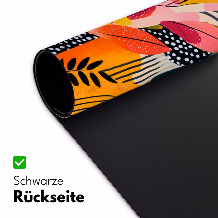 Schilderij - Abstract - Bloemen - Roze Muismat XXL klein -ysfeer2_duits