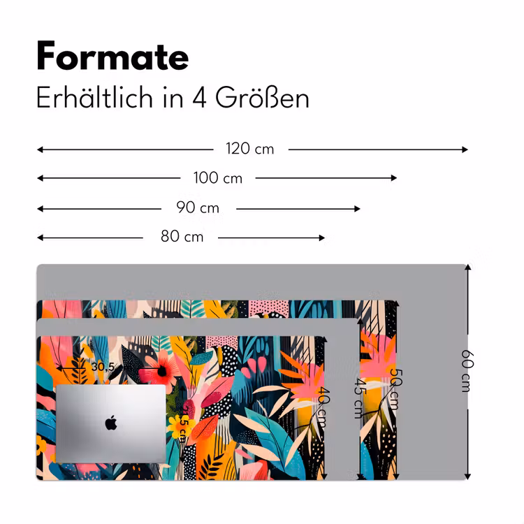 Schilderij - Abstract - Bloemen - Roze Muismat XXL klein -ysfeer5_duits