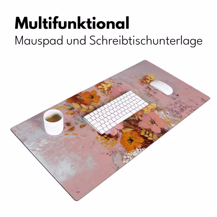 Schilderij - Bloemen - Rustiek - Roze Muismat XXL klein -ysfeer4_duits