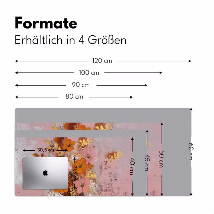Schilderij - Bloemen - Rustiek - Roze Muismat XXL klein -ysfeer5_duits