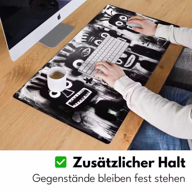 Schilderij - Figuren - Zwart - Abstract Muismat XXL klein -ysfeer3_duits
