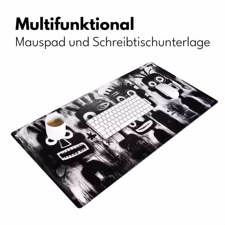 Schilderij - Figuren - Zwart - Abstract Muismat XXL klein -ysfeer4_duits