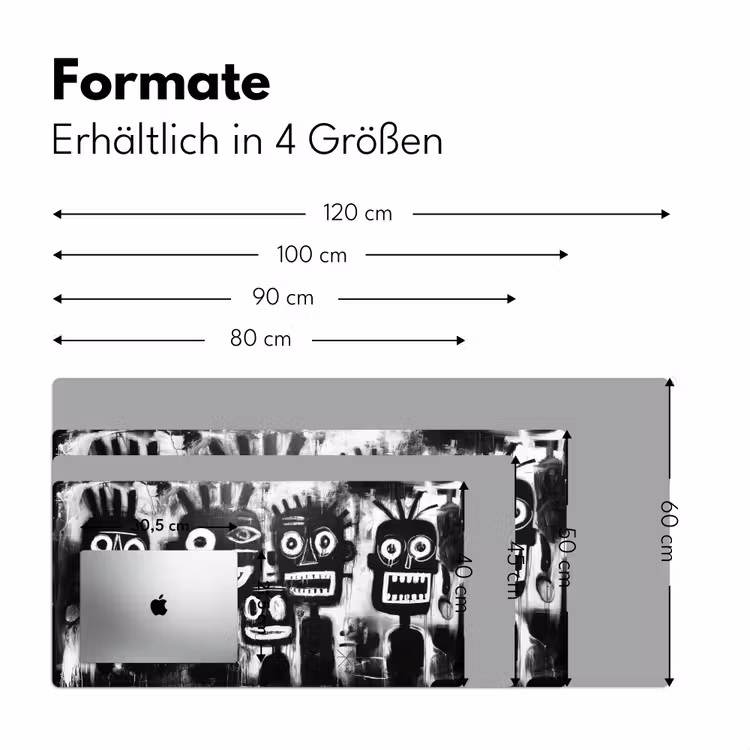 Schilderij - Figuren - Zwart - Abstract Muismat XXL klein -ysfeer5_duits