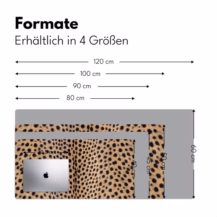 Vacht - Jachtluipaard - Zwart - Wit Muismat XXL klein -ysfeer5_duits
