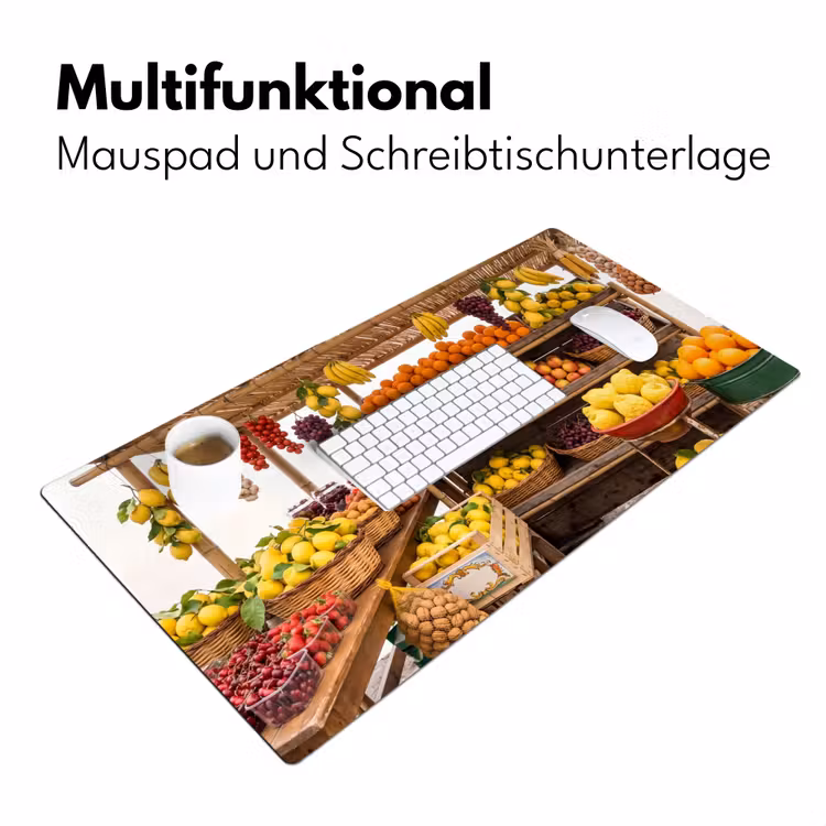 Schreibtischunterlage - Marktstand – Obst – Frisch - Marktkraam - Fruit - Vers Muismat XXL klein