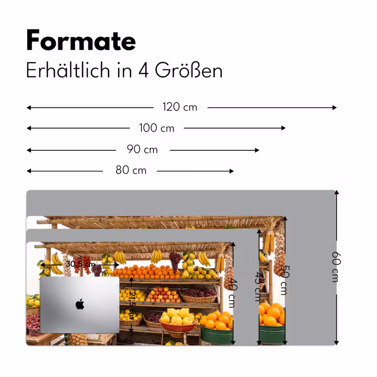 Schreibtischunterlage - Marktstand – Obst – Frisch - Marktkraam - Fruit - Vers Muismat XXL klein