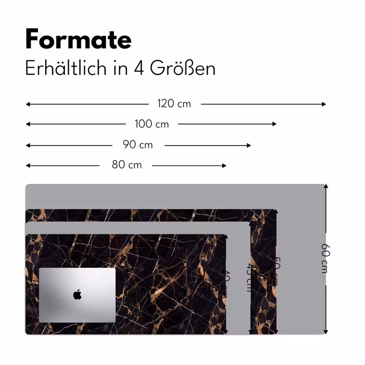 Marmer - Goud - Abstract - Zwart Muismat XXL klein -ysfeer5_duits