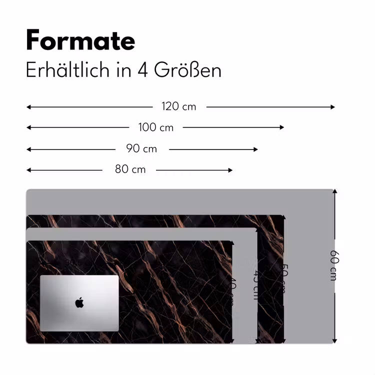 Marmer - Goud - Patroon - Luxe - Zwart Muismat XXL klein -ysfeer5_duits