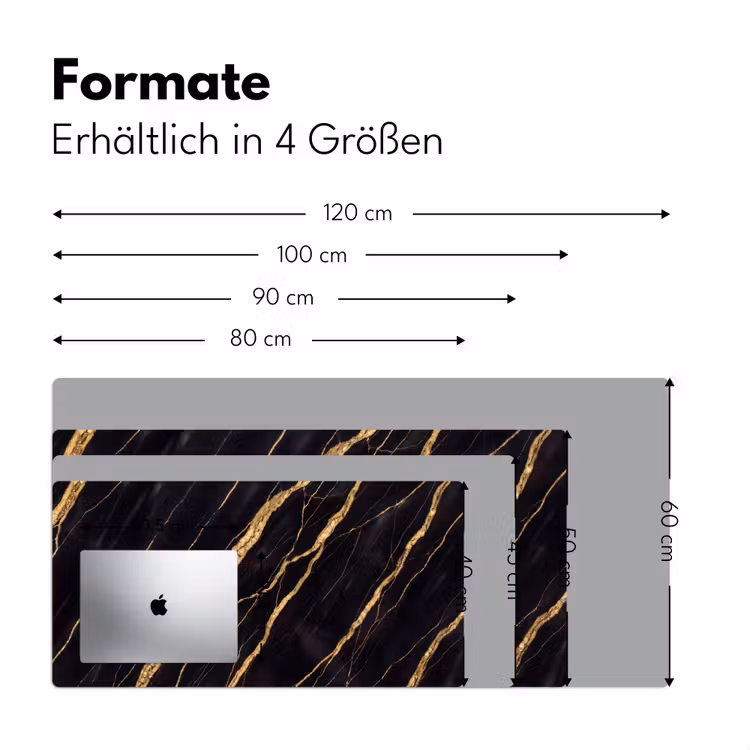 Marmer - Goud - Textuur - Abstract - Zwart Muismat XXL klein -ysfeer5_duits
