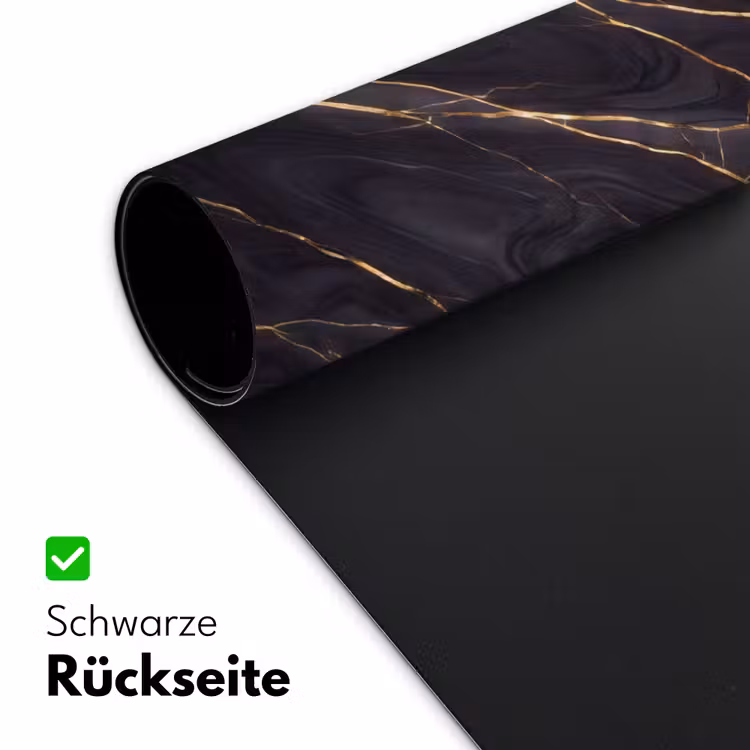Marmer - Goudaders - Abstract - Modern - Zwart Muismat XXL klein -ysfeer2_duits