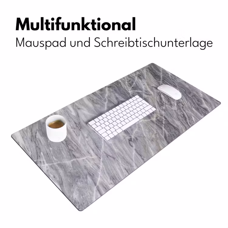 Marmer - Ader - Patroon - Abstract - Grijs Muismat XXL klein -ysfeer4_duits