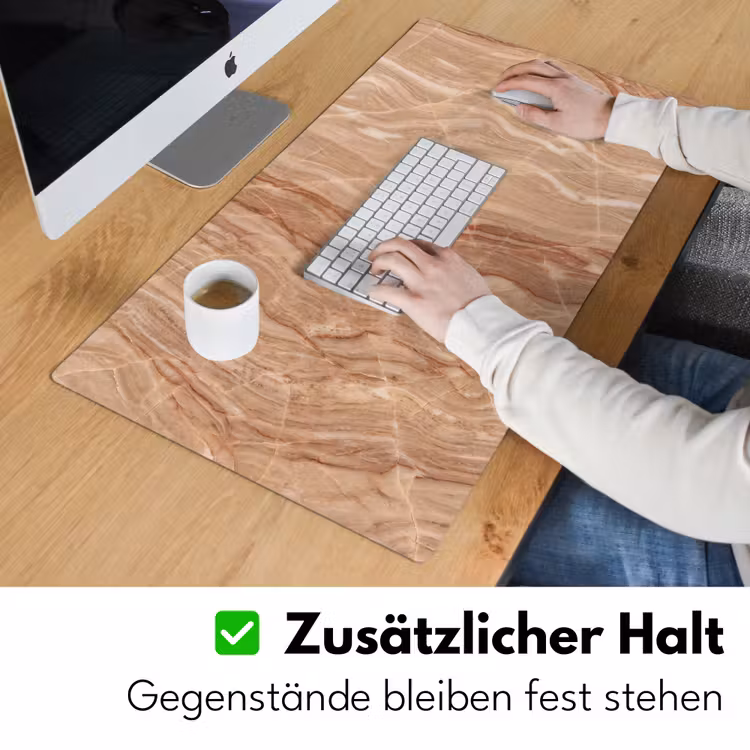 Marmer - Ader - Natuur - Abstract - Beige Muismat XXL klein -ysfeer3_duits