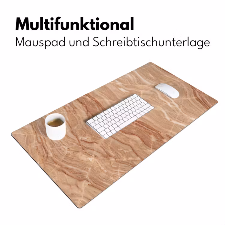Marmer - Ader - Natuur - Abstract - Beige Muismat XXL klein -ysfeer4_duits