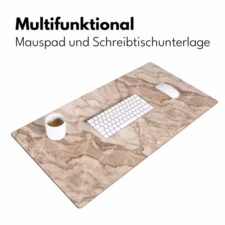 Marmer - Aderen - Textuur - Beige - Modern Muismat XXL klein -ysfeer4_duits