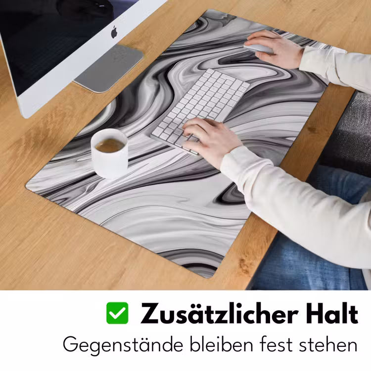 Marmer - Patronen - Grijs - Marmerlook - Zwart Muismat XXL klein -ysfeer3_duits