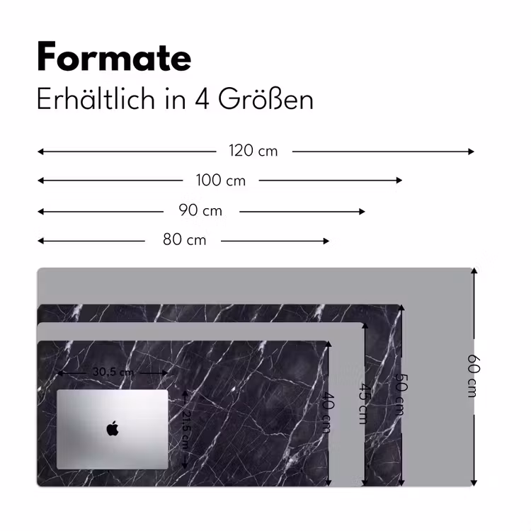 Marmer - Patroon - Modern - Zwart - Wit Muismat XXL klein -ysfeer5_duits