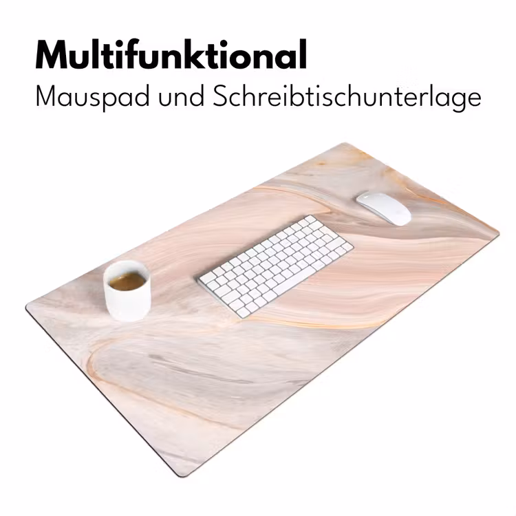 Marmer - Patroon - Pastel - Abstract - Marmerlook - Luxe Muismat XXL klein -ysfeer4_duits