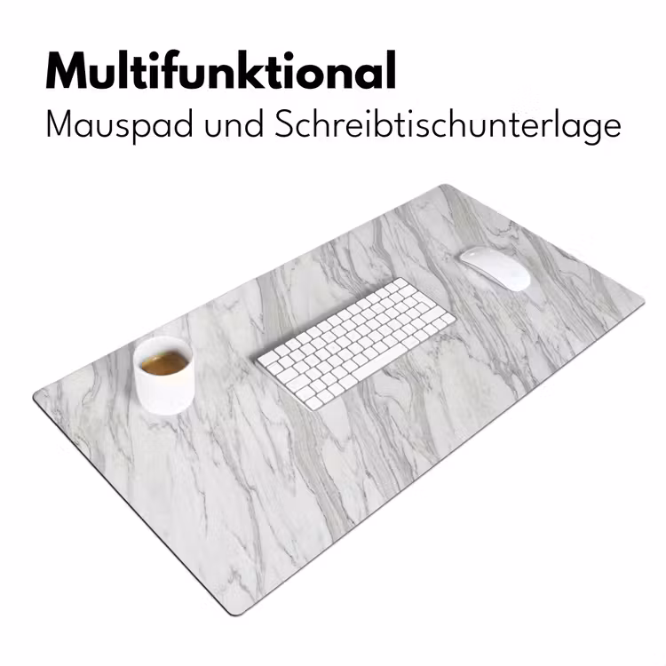 Marmer - Wit - Grijs - Structuur - Modern Muismat XXL klein -ysfeer4_duits
