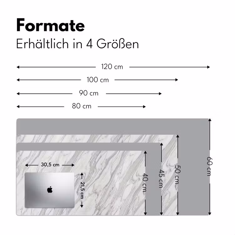 Marmer - Wit - Grijs - Structuur - Modern Muismat XXL klein -ysfeer5_duits