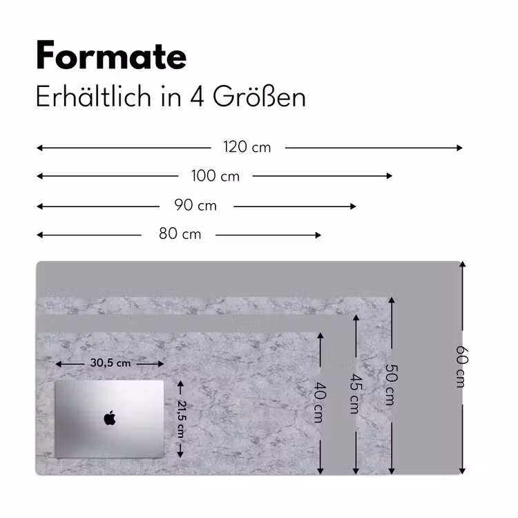 Marmerplaat - Patroon - Grijs Muismat XXL klein 681 -ysfeer5_duits