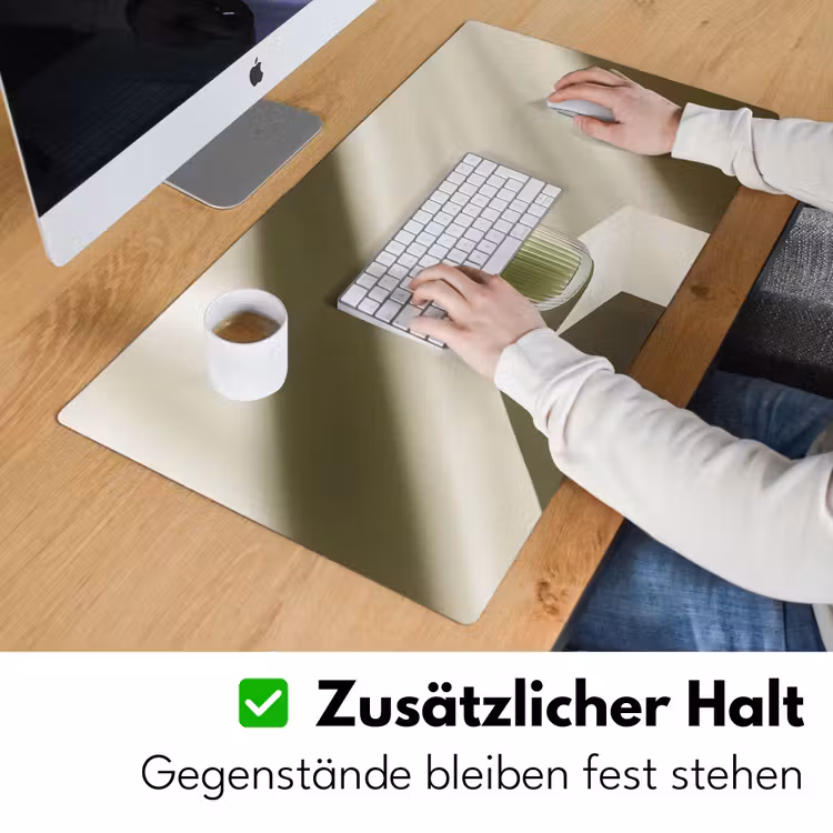 Matcha - Glas - Groen - Minimalistisch Muismat XXL klein -ysfeer3_duits