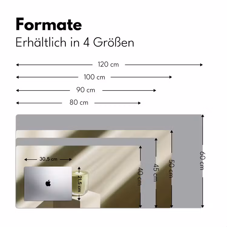 Matcha - Glas - Groen - Minimalistisch Muismat XXL klein -ysfeer5_duits