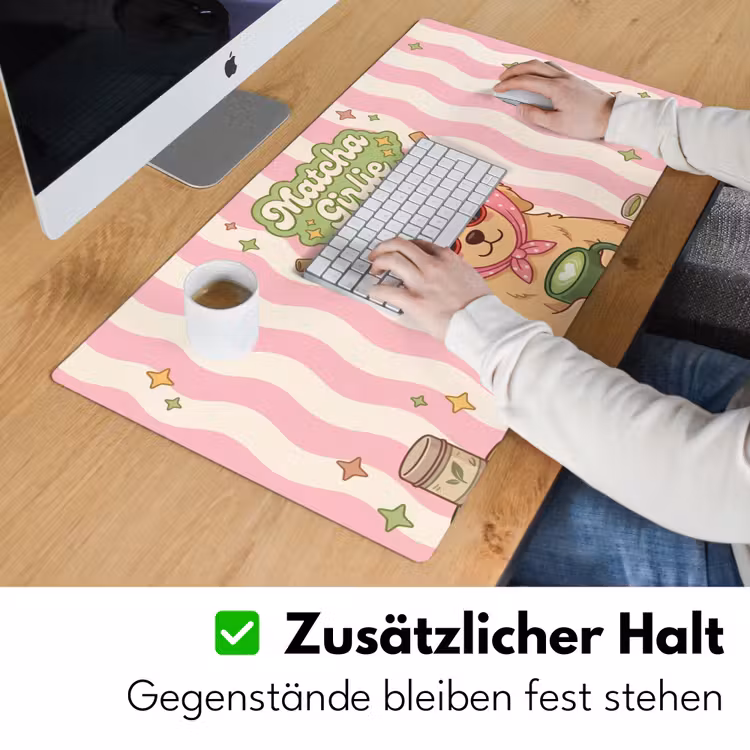 Matcha - Hond - Roze - Groen Muismat XXL klein -ysfeer3_duits