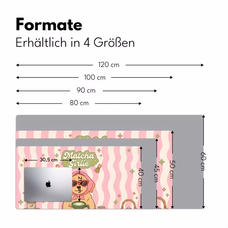 Matcha - Hond - Roze - Groen Muismat XXL klein -ysfeer5_duits