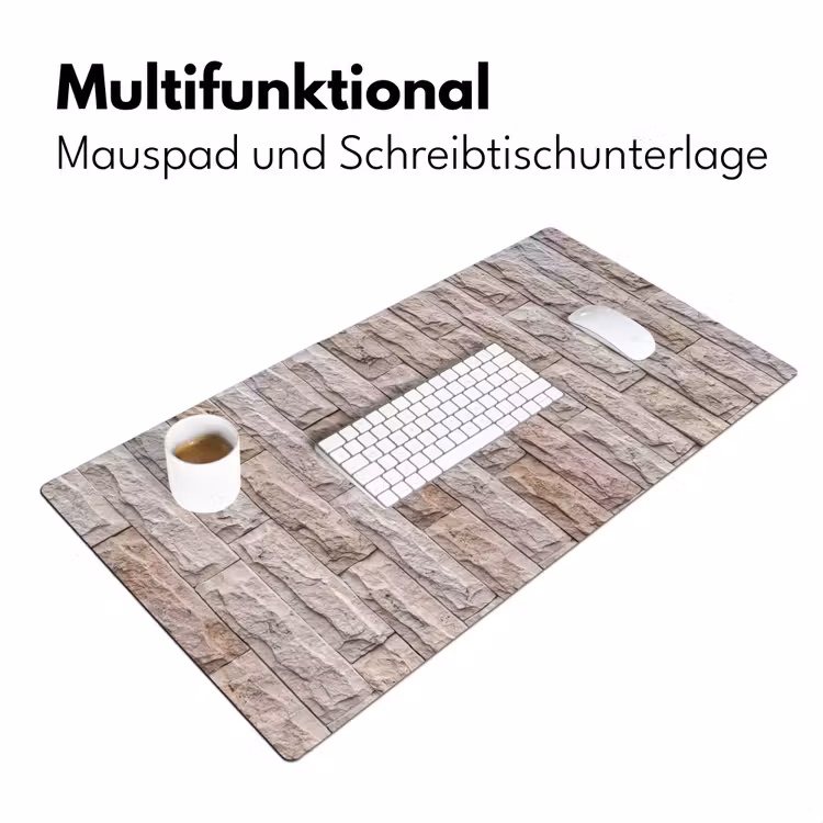 Muur - Steen - Ruw - Beige - Textuur Muismat XXL klein -ysfeer4_duits