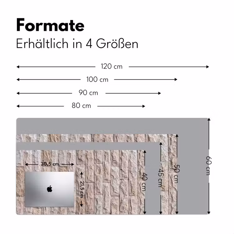 Muur - Steen - Ruw - Beige - Textuur Muismat XXL klein -ysfeer5_duits
