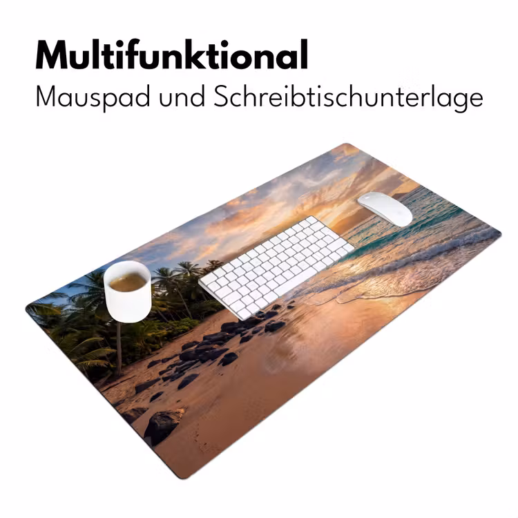Zee - Berg - Landschap - Tropisch - Goud Muismat XXL klein -ysfeer4_duits