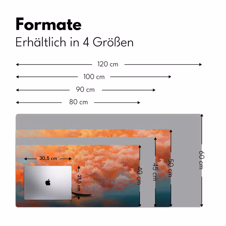 Zee - Boot - Wolken - Oranje Muismat XXL klein -ysfeer5_duits