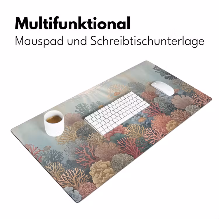 Zee - Koraal - Vis - Natuur - Kleurrijk Muismat XXL klein -ysfeer4_duits