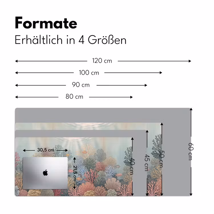 Zee - Koraal - Vis - Natuur - Kleurrijk Muismat XXL klein -ysfeer5_duits