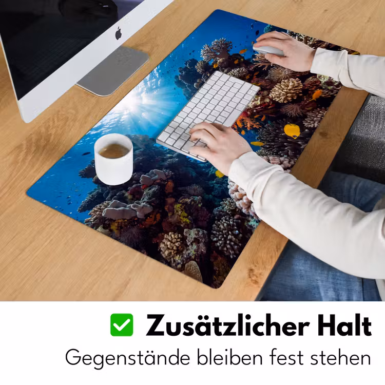 Zee - Koraalrif - Natuur - Levendig - Blauw Muismat XXL klein -ysfeer3_duits