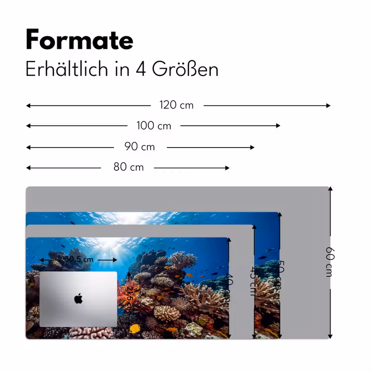 Zee - Koraalrif - Natuur - Levendig - Blauw Muismat XXL klein -ysfeer5_duits