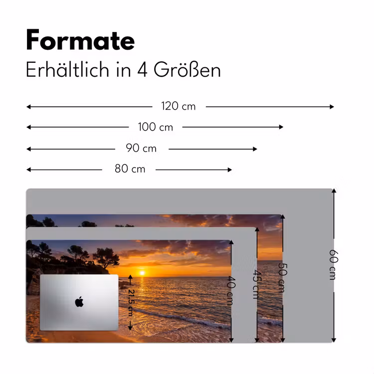 Zee - Kust - Zonsondergang - Natuur - Oranje Muismat XXL klein -ysfeer5_duits