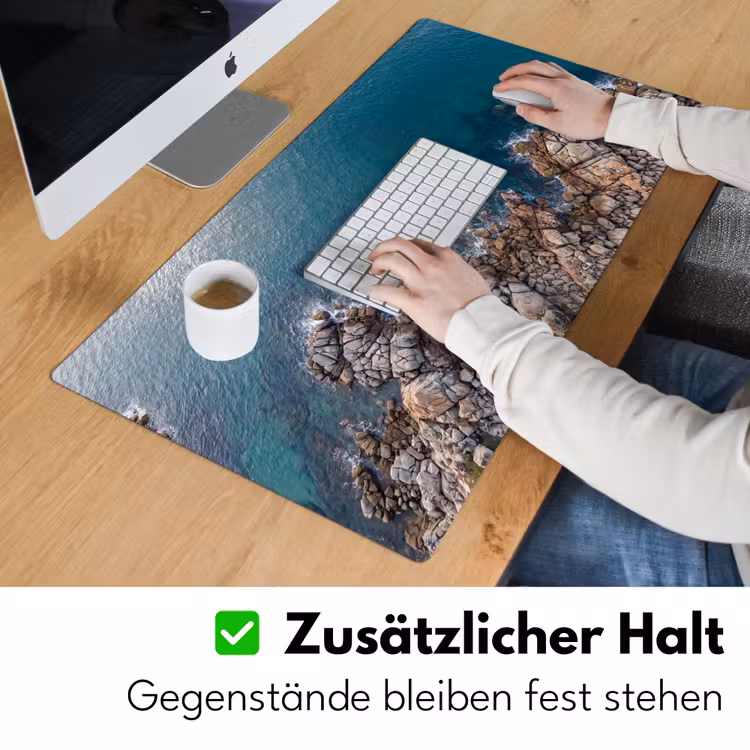 Zee - Kustlijn - Natuur - Abstract - Blauw Muismat XXL klein -ysfeer3_duits