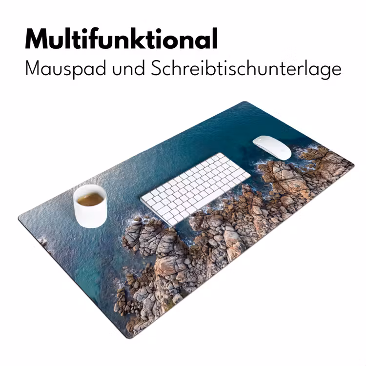 Zee - Kustlijn - Natuur - Abstract - Blauw Muismat XXL klein -ysfeer4_duits
